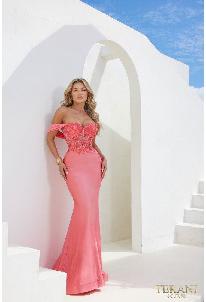 Buy Blue N Pink Embroidered One Shoulder Ruffle Gown Party Wear Online at  Best Price | Cbazaar